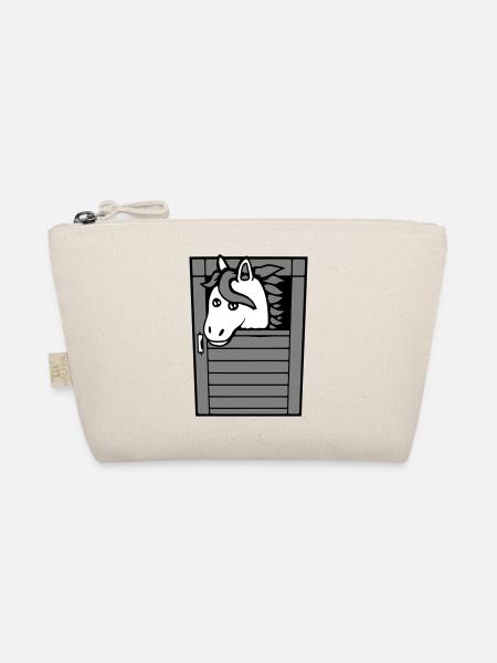 Horse Stable Pony Horse Peeps Cute - Organic Pouch - nature - Front