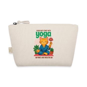 Chat zen yoga avec lotus et plantes - Trousse biologique - nature - Devant