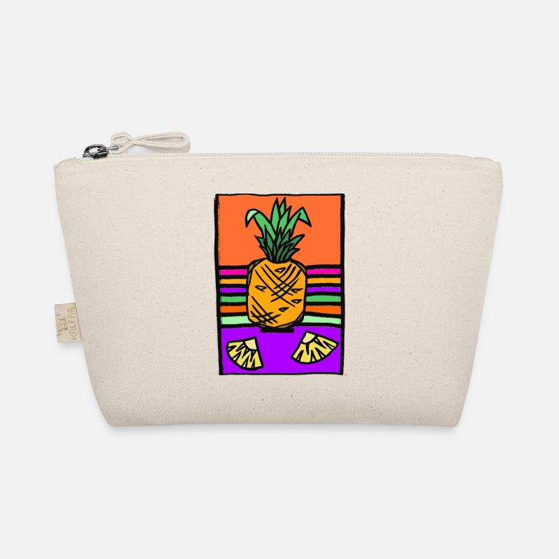 Pineapple Neon Illustration - Organic Pouch - nature