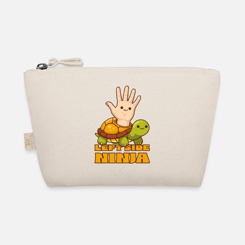 Cute Turtle Left Side Ninja Left-Handed People - Organic Pouch - nature