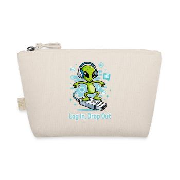 👽 Alien auf dem USB-Surf - Bio-Täschchen - Natur - Vorne
