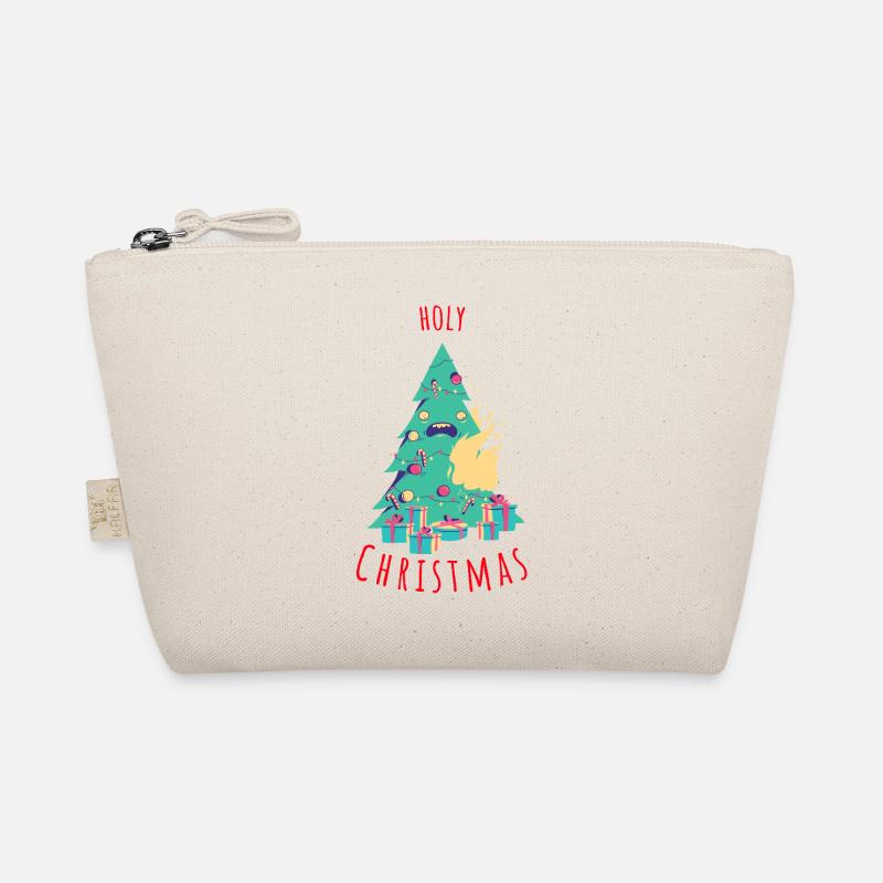 Komische Weihnachtsbaum Illustration - Bio-Täschchen - Natur