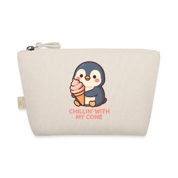Pingouin mignon avec un design de cornet de glace - Trousse biologique - nature - Devant