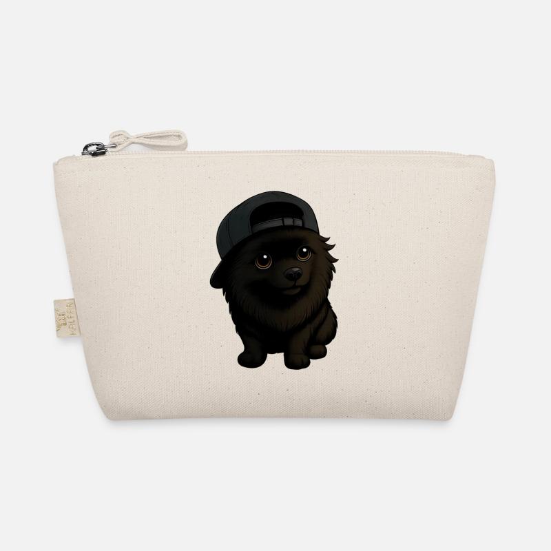 Chien Spitz drôle avec capuchon et expression Trousse biologique