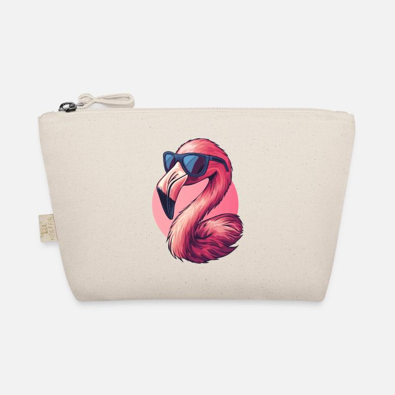 Flamingo Vogel mit Sonnenbrille :) Bio-Täschchen