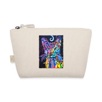 Cat Portrait with Psychedelic Design Pop Art - Organic Pouch - nature - Front