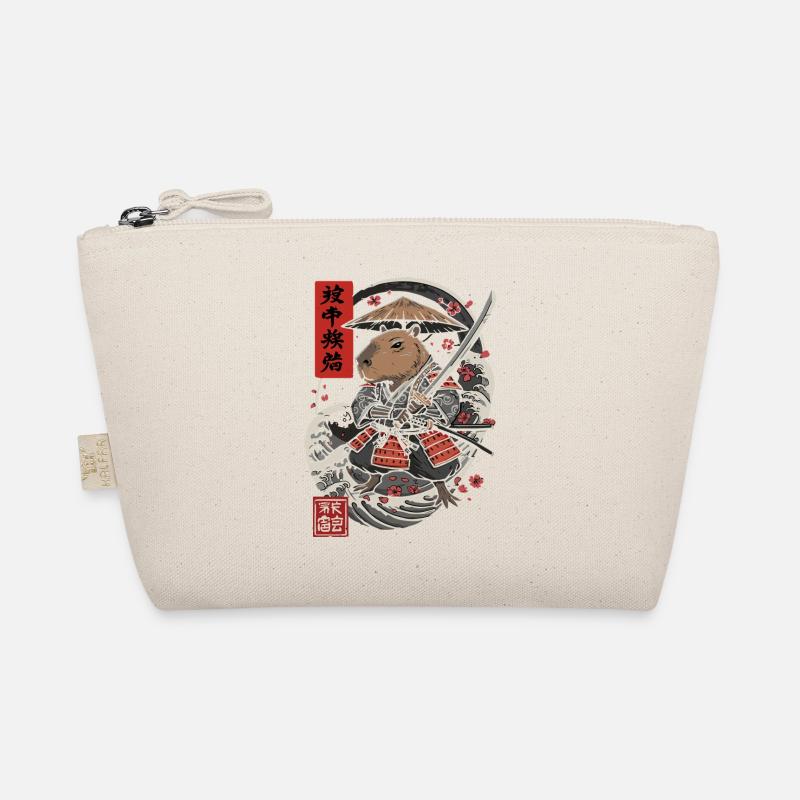 Samurai Capybara Combat Illustration Organic Pouch