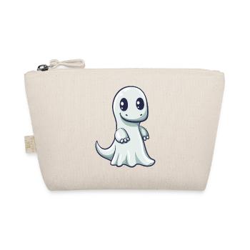 Dinosaur brontosaurus Halloween ghost - Organic Pouch - nature - Front