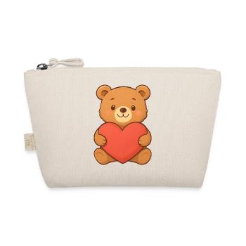 Kuschelbär mit Herz – Liebe zum Verschenken - Bio-Täschchen - Natur - Vorne