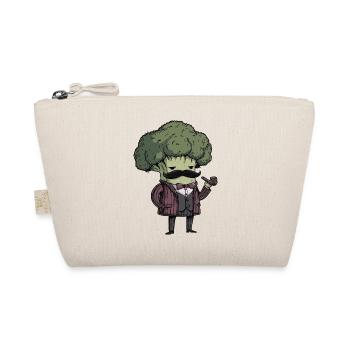 Broccoli Mafia Cartoon | Funny tuxedo design - Organic Pouch - nature - Front