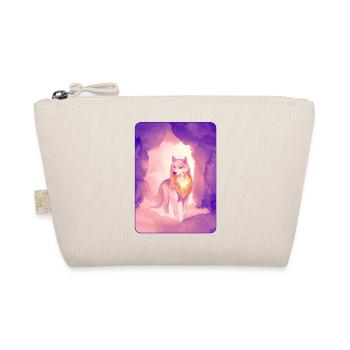 Loup blanc à l’aquarelle 2 (violet) - Trousse biologique - nature - Devant