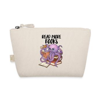 Reading Octopus in Stack of Books Book Gift - Organic Pouch - nature - Front