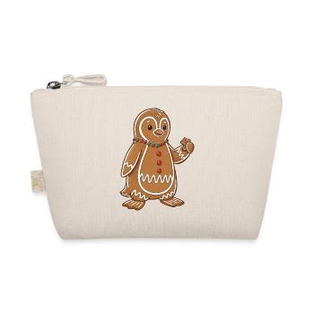 Cute Christmas Penguin Gingerbread Man Cartoon Cute - Organic Pouch - nature - Front