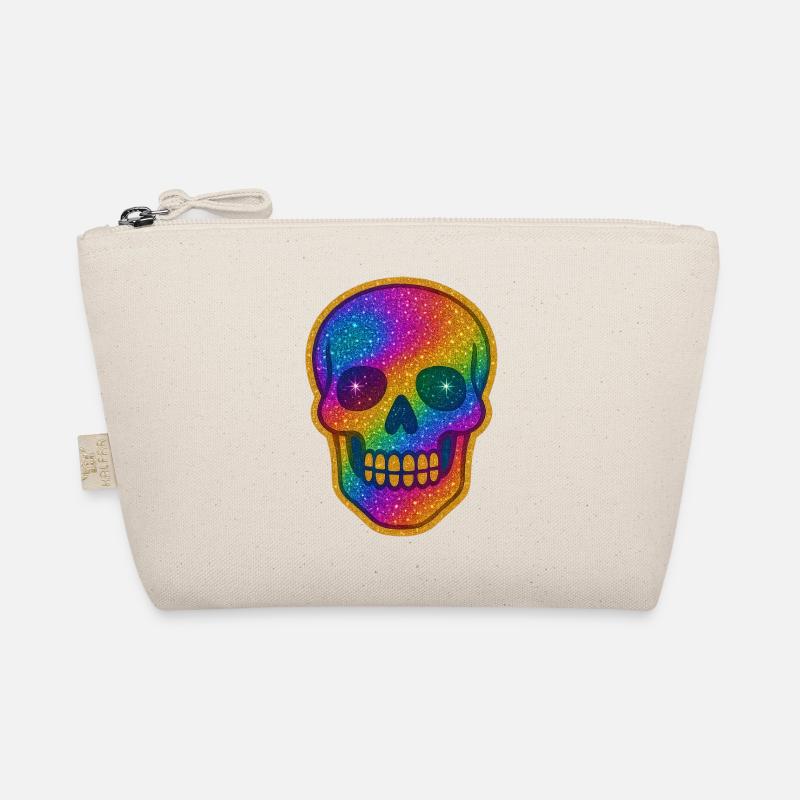 Rainbow Skull Glitter for Halloween Organic Pouch