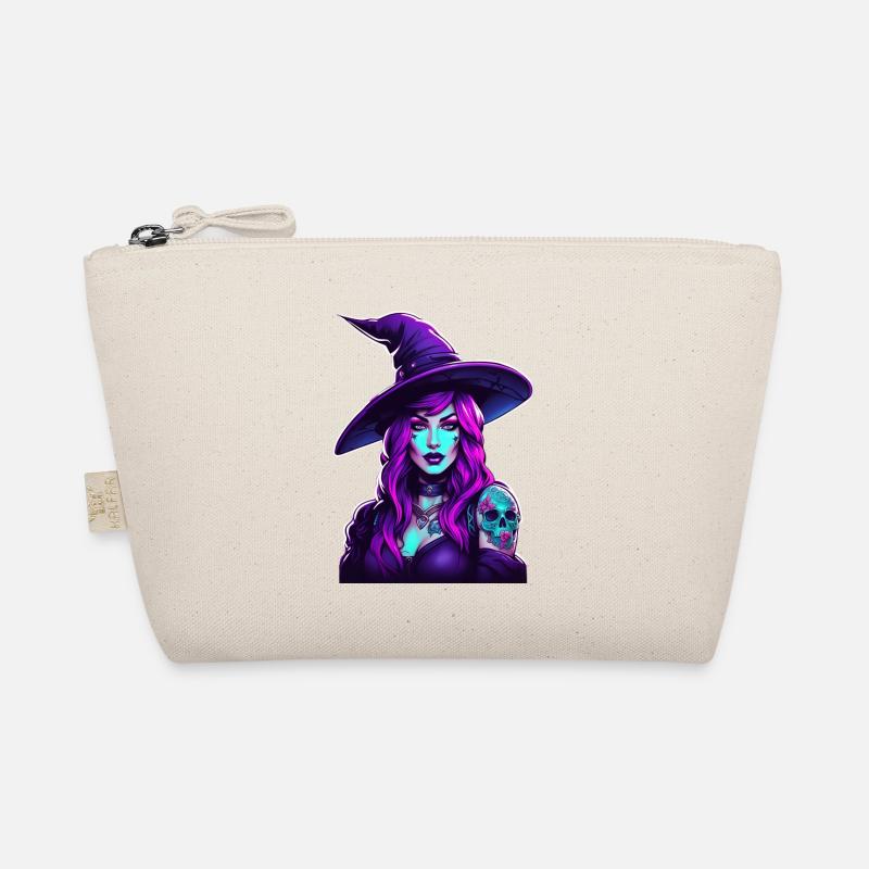 Portrait de sorcière néon en violet Trousse biologique