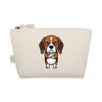 Süßer grimmiger Beagle Cartoon Hund  - Bio-Täschchen - Natur - Vorne