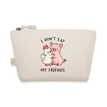 Cute Pig and Chicken I Don't Eat My Friends - Organic Pouch - nature - Front