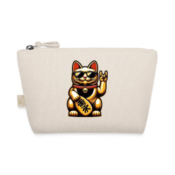 Metal-Neko – Rocking Maneki Neko Cat - Organic Pouch - nature - Front