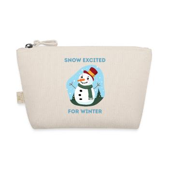 Snow Excited for Winter Snowman Art - Organic Pouch - nature - Front