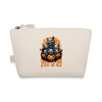 Halloween Cats Black Pumpkin Costume Creepy - Organic Pouch - nature - Front