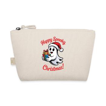Spooky Christmas ghost with gift - Organic Pouch - nature - Front