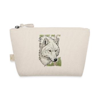 White wolf head in the forest - Organic Pouch - nature - Front