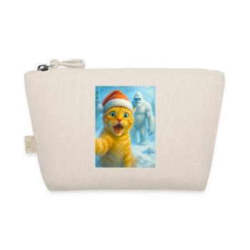cat, Santa hat, Yeti, Christmas, snow, meme,selfi - Organic Pouch - nature - Front