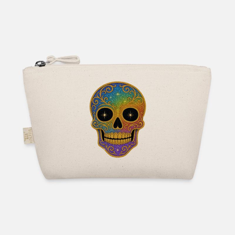 Regenbogen Totenkopf Design Bio-Täschchen