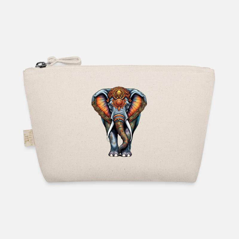 Ornament Elephant Motif Organic Pouch