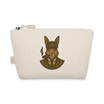 Hase im Anzug mit Zigarre 1920 - Bio-Täschchen - Natur - Vorne