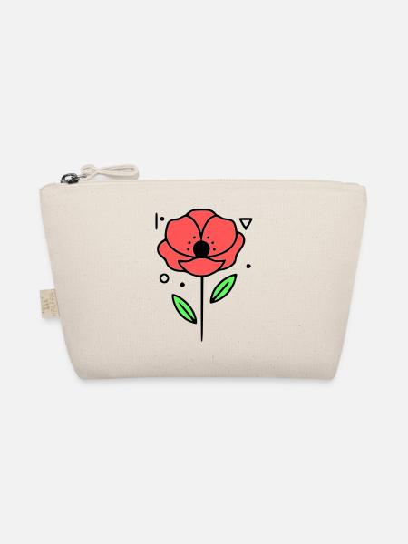 Poppy-Poppies-Minimalist-Line-Art-3 - Organic Pouch - nature - Front