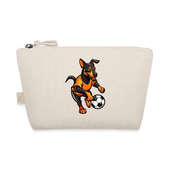 Soccer dog in flame design - Organic Pouch - nature - Front