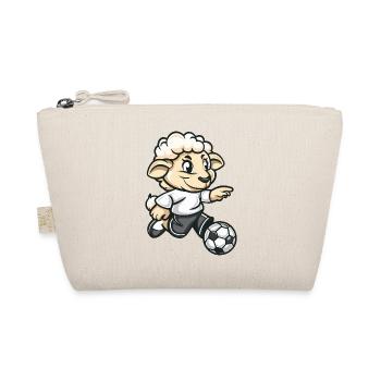 Sheep with Soccer Cartoon - Organic Pouch - nature - Front