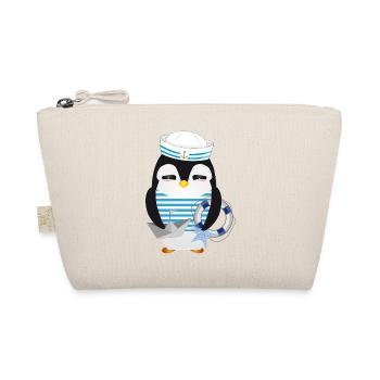 Cute penguin as a sailor in a navy look - Organic Pouch - nature - Front