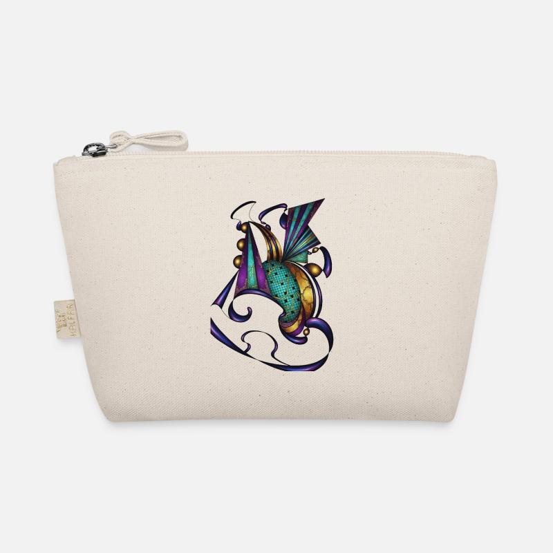 Turquoise Purple Ornamentation Organic Pouch