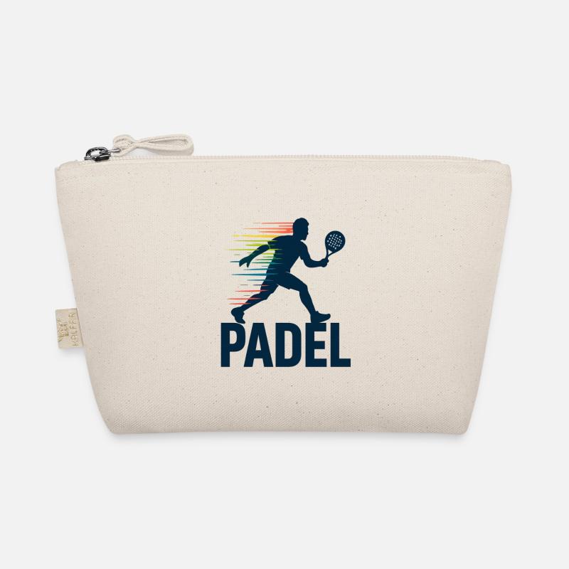 Padel Silhouette im Regenbogen - Bio-Täschchen - Natur
