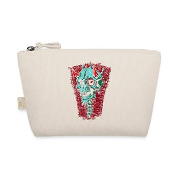 Crâne turquoise avec cornes - Trousse biologique - nature - Devant