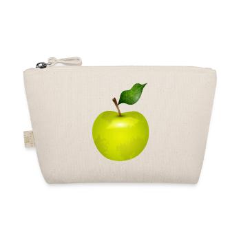 Bright Green Apple with Leaf – Food Art - Organic Pouch - nature - Front