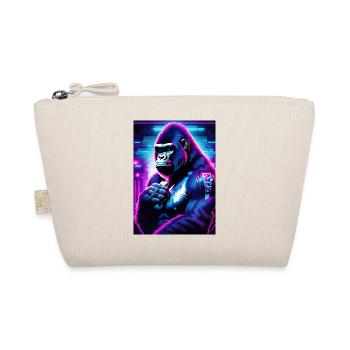 Neon Gorilla im CyberpunkStil - Bio-Täschchen - Natur - Vorne