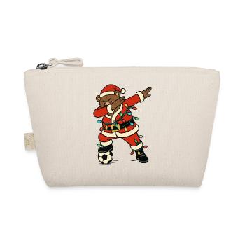 Dabbing Bear Santa Claus Football Cute - Organic Pouch - nature - Front