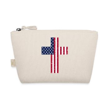 USA Cross Flag - Organic Pouch - nature - Front