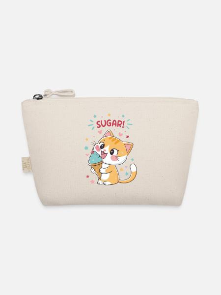 Chat gourmand cornet glace festif - Organic Pouch - nature - Front