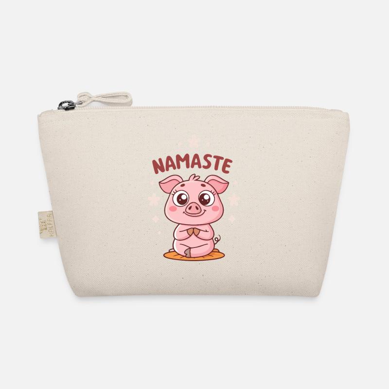 Kawaii Namaste Pig - Bio-Täschchen - Natur