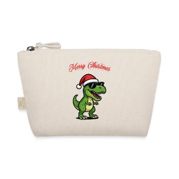 Christmas Dino with Sunglasses - Organic Pouch - nature - Front