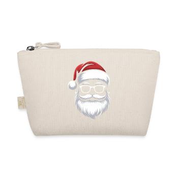 Weihnachtsmann mit Schnurrbart Brille - Bio-Täschchen - Natur - Vorne