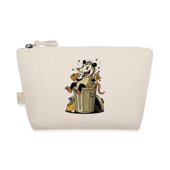 Vintage Opossum Pizza Party - Garbage Can Cartoon - Organic Pouch - nature - Front