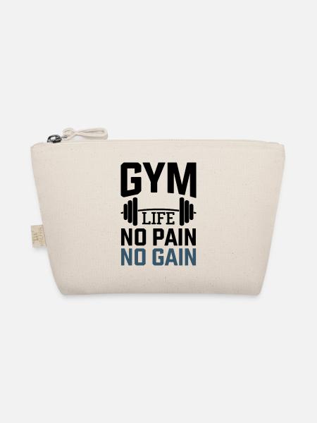 Fitness Motivation – Gym Life No Pain No Gain - Trousse biologique - nature - Devant