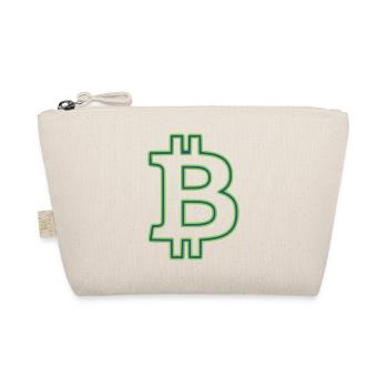 Bitcoin Logo Outline Neon Minimalist - Organic Pouch - nature - Front