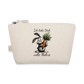 Hoppelbunny with carrot full carrot Valentine's Day - Organic Pouch - nature - Front