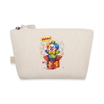 Funny Clown Says HELAU – Carnival Motif - Organic Pouch - nature - Front